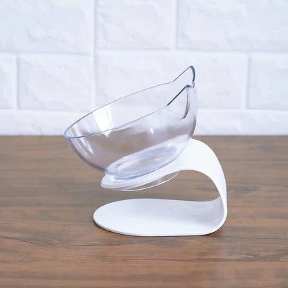 Elevated non-slip cat bowls with raised stand, perfect for preventing messes and encouraging slower eating for your feline friend