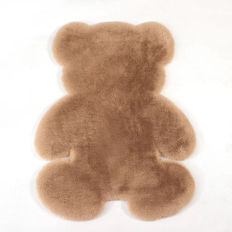 Cozy plush rugs with cute rabbit and bear designs for children's bedrooms, nurseries, and playrooms