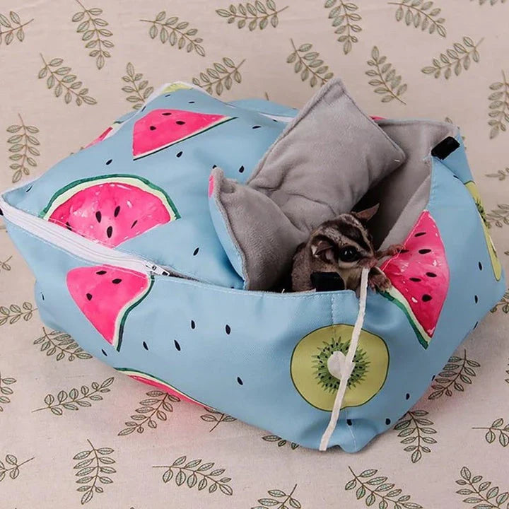 Cozy cotton pet bed in green color, ideal for small animals like cats, dogs, and rabbits