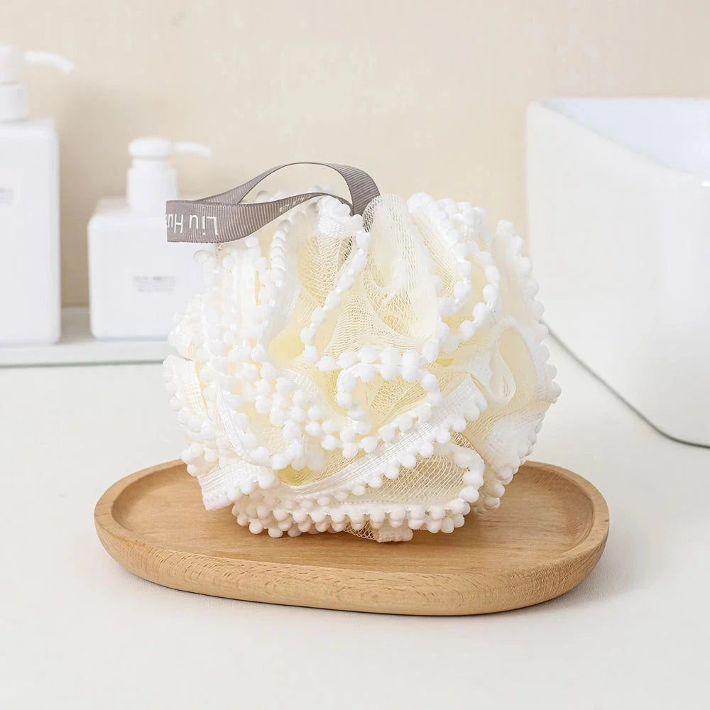 Elegant flower lace bath sponge ball for a luxurious and rejuvenating shower experience