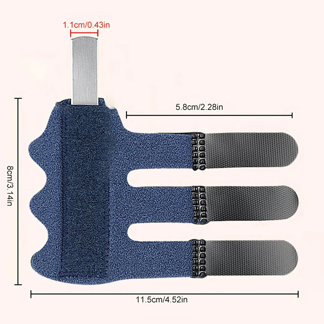 Adjustable finger splint with detachable aluminum bar, providing customizable support and protection for injured fingers