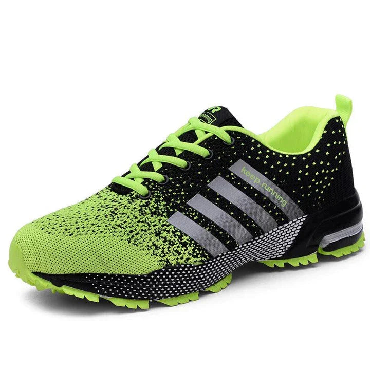 Lightweight, breathable mesh running shoes with flexible rubber soles for active lifestyles