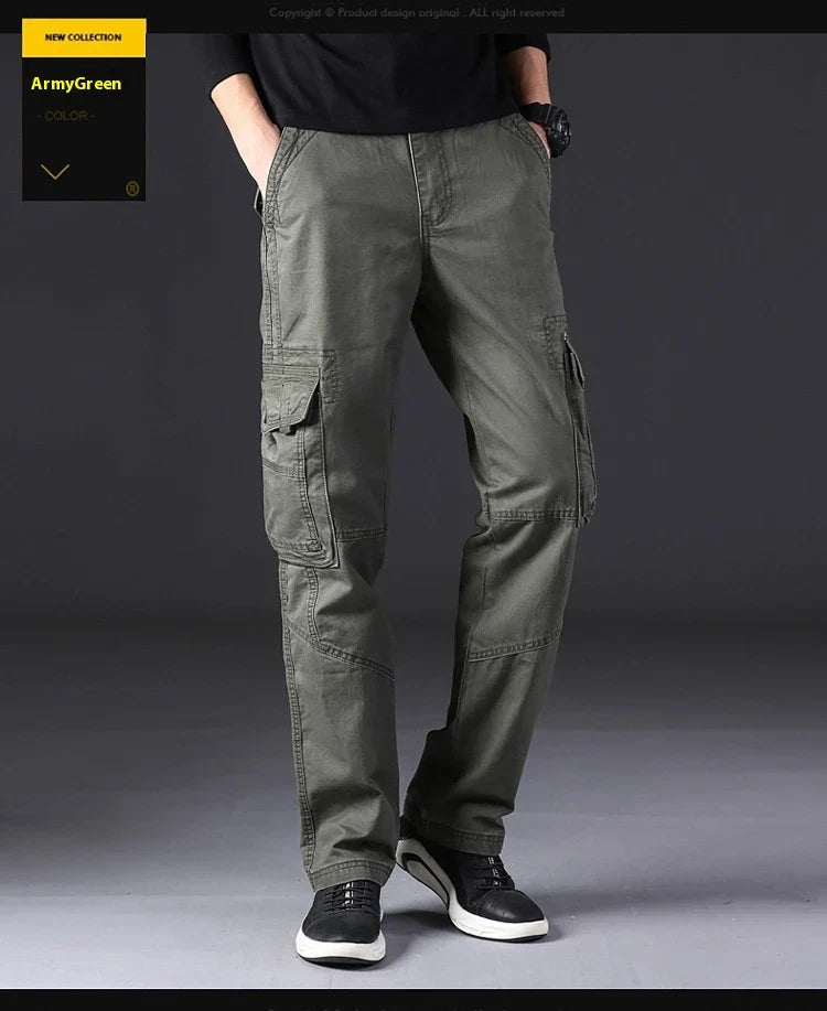 Trendha men's outdoor casual cotton trousers with multiple pockets in a variety of colors and sizes
