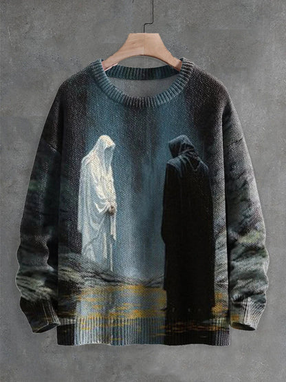 Ghostly Halloween sweater with playful ghost design, available in a variety of colors and sizes
