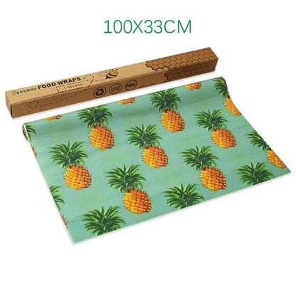 Reusable beeswax food wrap film in a variety of floral patterns, including yellow, green, beige, and white