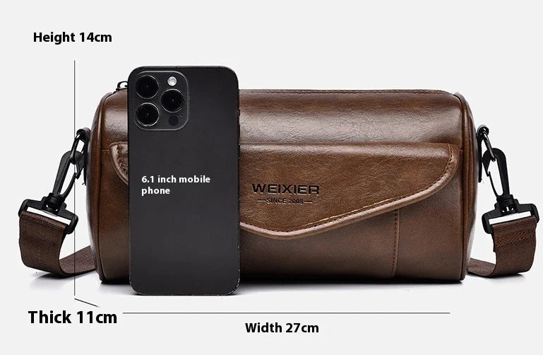 Stylish men's crossbody bag with large capacity, water-resistant and wear-resistant design for everyday use