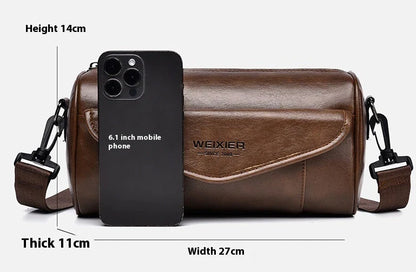 Stylish men's crossbody bag with large capacity, water-resistant and wear-resistant design for everyday use