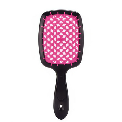 DetanglePro Air Cushion Hair Comb in purple, pink, and green colors for effortless hair detangling
