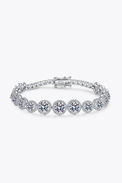 Elegant 925 sterling silver bracelet featuring a stunning 10.4 carat moissanite design with a minimalist, sophisticated style.