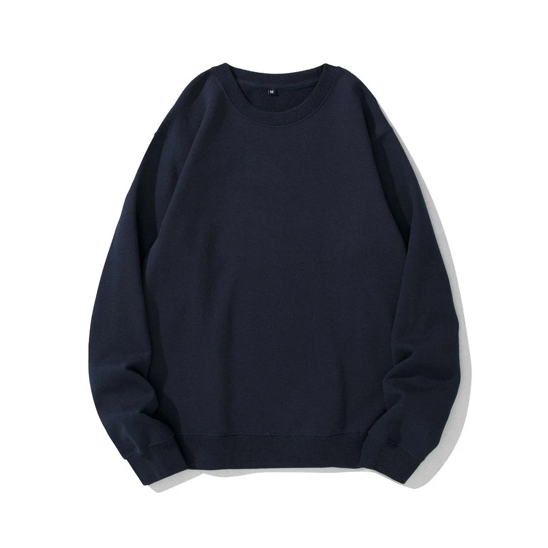 Heavyweight knit pullover sweater in various solid colors, perfect for couples to wear together