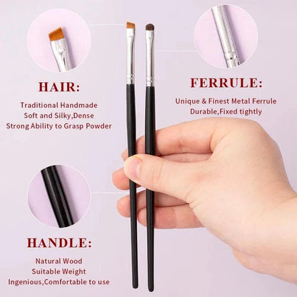 Premium 4-Piece Synthetic Eye Makeup Brush Set with Wooden Handles for Flawless Eye Makeup Application