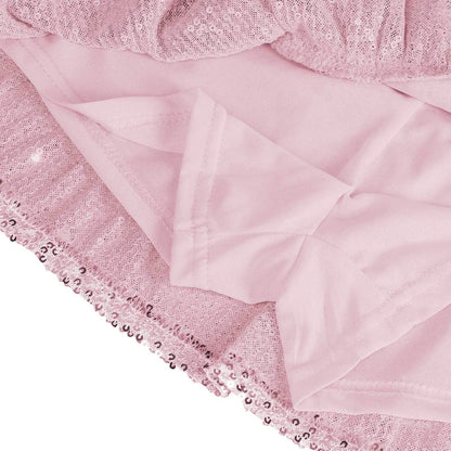 A shimmering sequin-embellished pleated skirt in a stylish rose red color, perfect for party nights and special occasions.