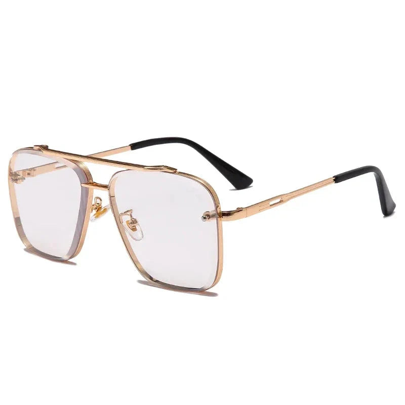 Classic Vintage Square Sunglasses with Durable Alloy Frame and UV400 Polycarbonate Lenses