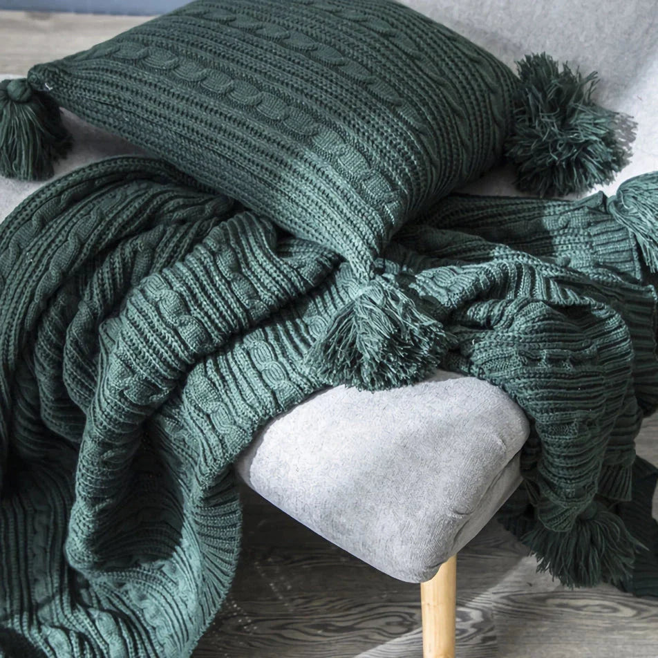 Elegant striped and tassel cushion cover in various sizes and colors for beds, sofas, and home decor