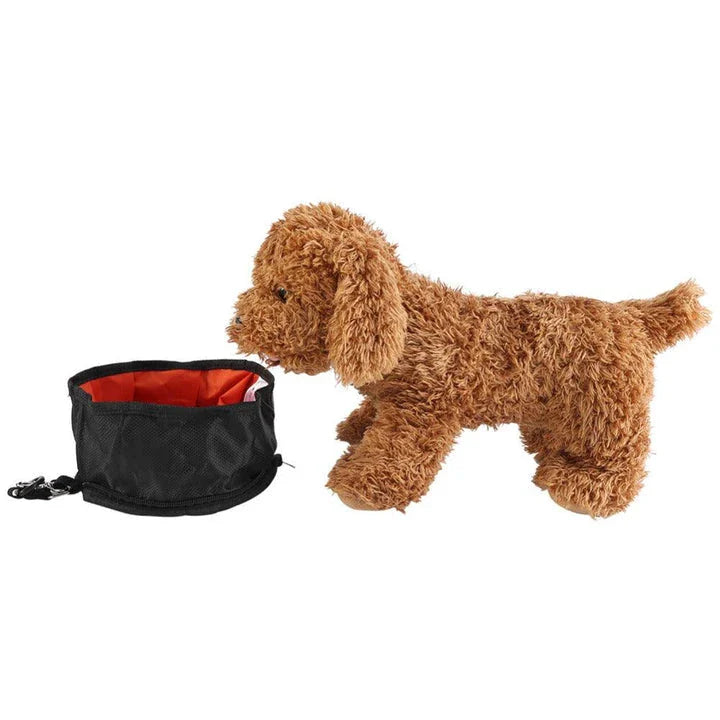 Collapsible pet bowl made of durable polyester for outdoor adventures with your furry friend