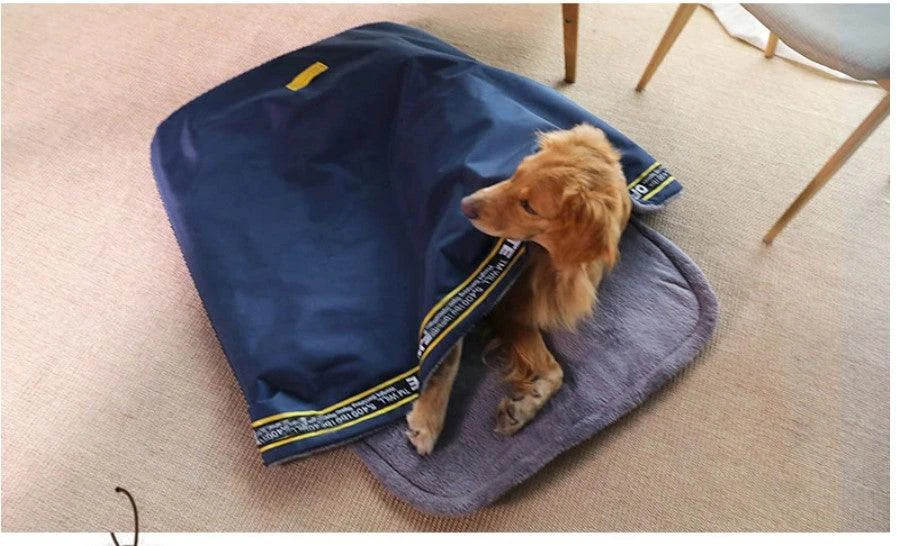 Cozy and Durable Waterproof Dog Bed with Plush Sleeping Surface in Multiple Sizes