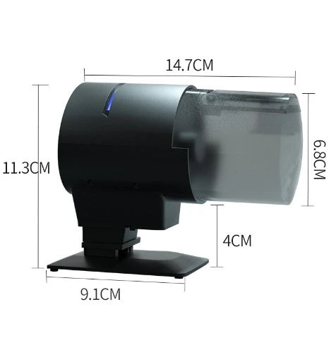 Intelligent Aquarium Fish Farming Automatic Fish Feeder in black color