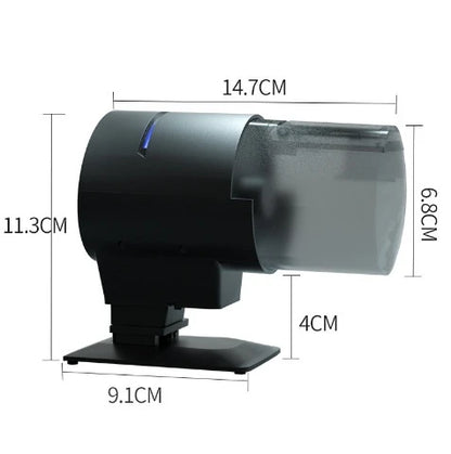 Intelligent Aquarium Fish Farming Automatic Fish Feeder in black color