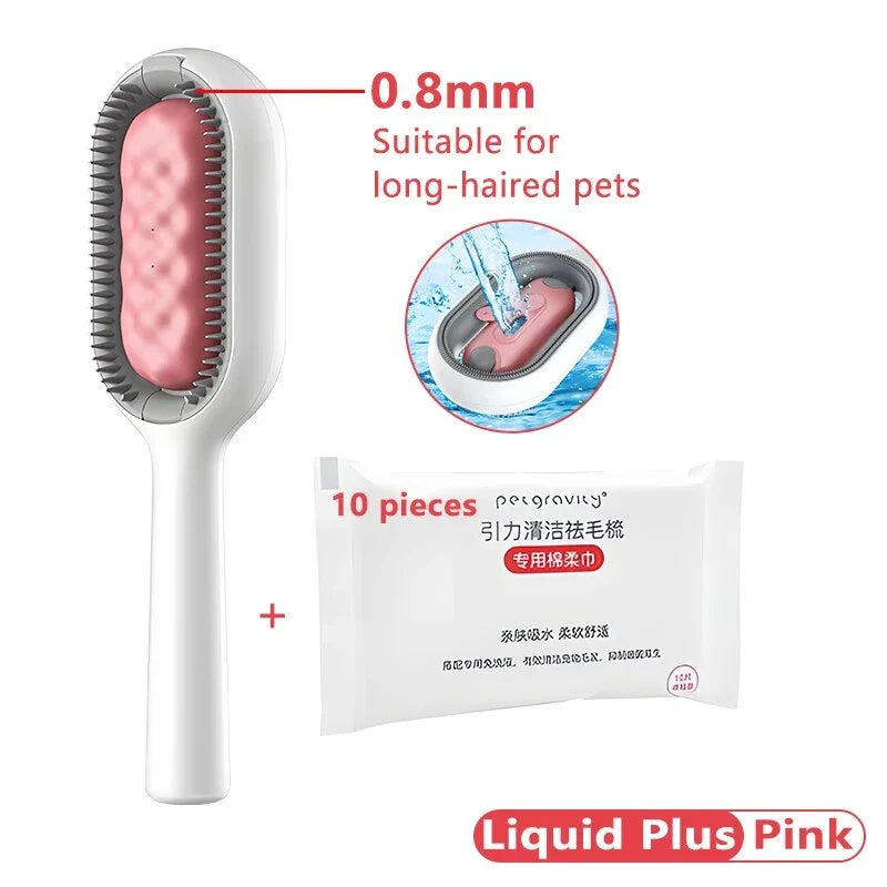 Multifunctional Cat Grooming Brush with double-sided design and skin-friendly comb teeth
