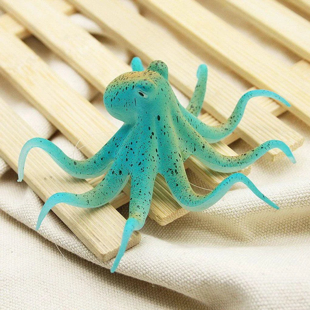 Lifelike artificial octopus decor with flexible tentacles for aquarium display