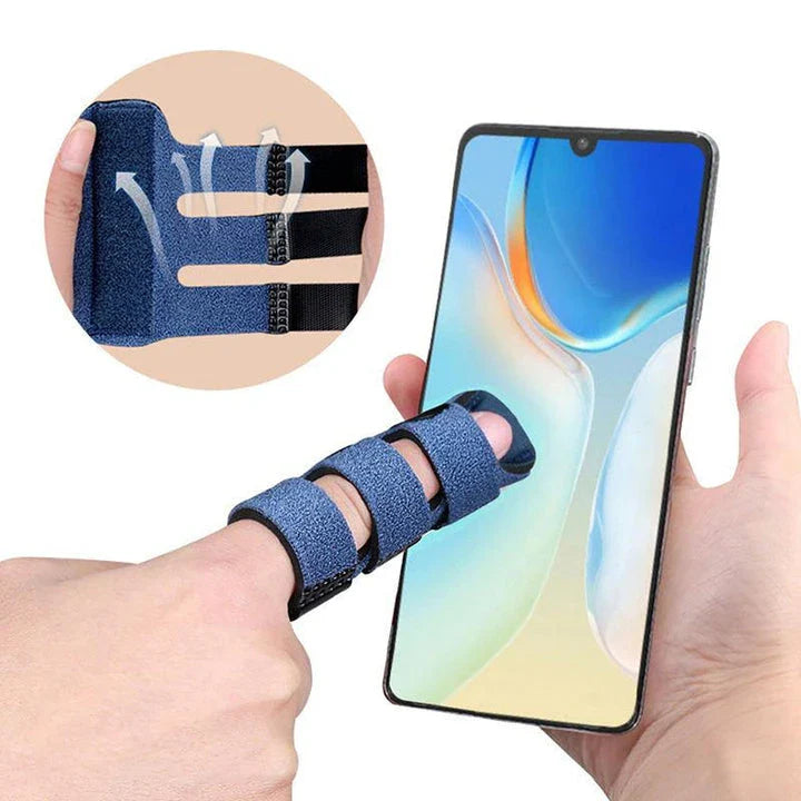 Adjustable finger splint with detachable aluminum bar, providing customizable support and protection for injured fingers