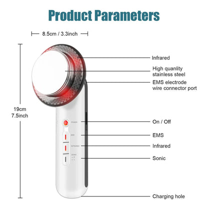Ultrasonic EMS Infrared Body Shaper and Facial Lifter - Comprehensive Beauty Device for Skin Tightening, Muscle Toning, and Facial Lifting