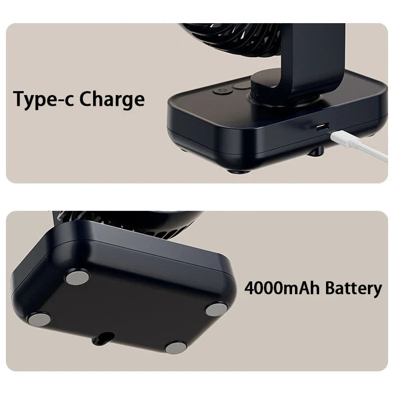 Powerful Portable USB Desk Fan with 4 Customizable Cooling Speeds for Home, Office, and Travel