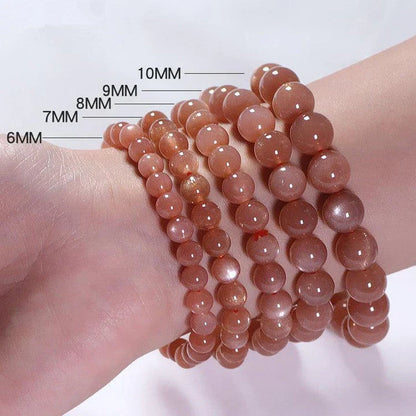Natural Orange Moonstone Bracelet with Elegant Geometric Design