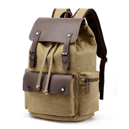 Durable canvas backpack with spacious 20-35L capacity, convenient draw-string closure, and unisex design for everyday use