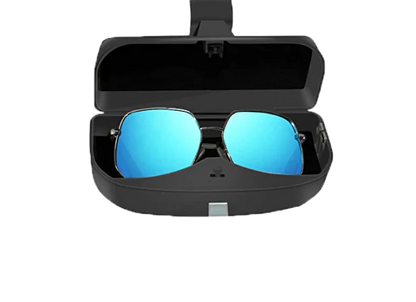 Magnetic Car Sunglasses Holder with Clip-On Design, Card Slot, and Durable ABS Plastic Construction