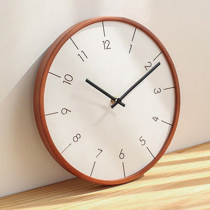 Elegant Decorative Wooden Wall Clock with a sleek, modern design and mute quartz movement for quiet timekeeping