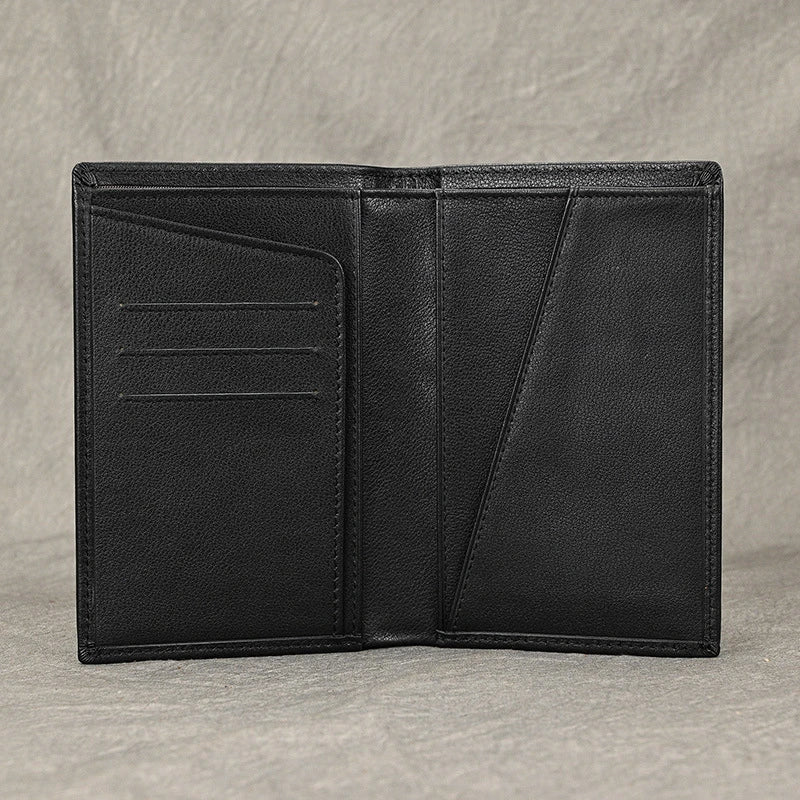 Premium Leather Passport Wallet with Multiple Compartments and Slots for Secure Organization