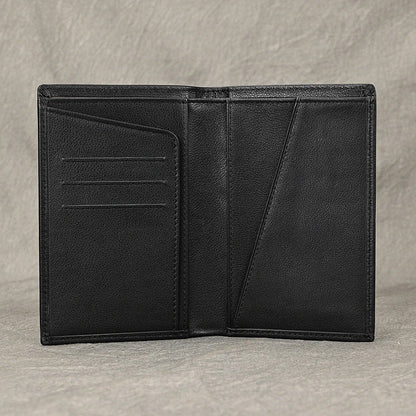 Premium Leather Passport Wallet with Multiple Compartments and Slots for Secure Organization