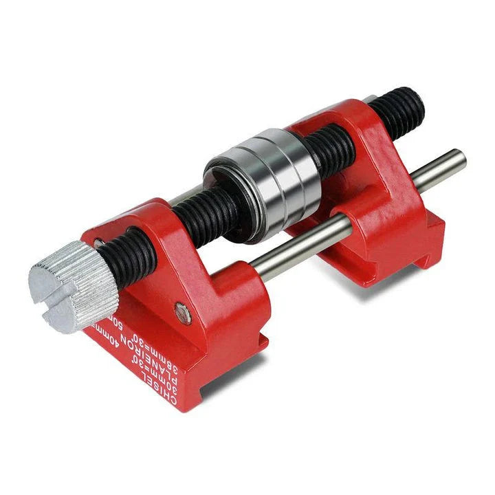 Premium cast aluminum honing guide tool for sharpening woodworking chisels and planer blades with adjustable angles and smooth steel bearing wheel design
