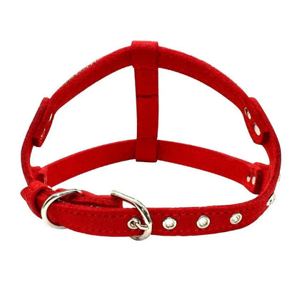 Premium Fashionable Leather Dog Harness with Rhinestones - Luxurious and Durable Accessory for Stylish Canine Companions