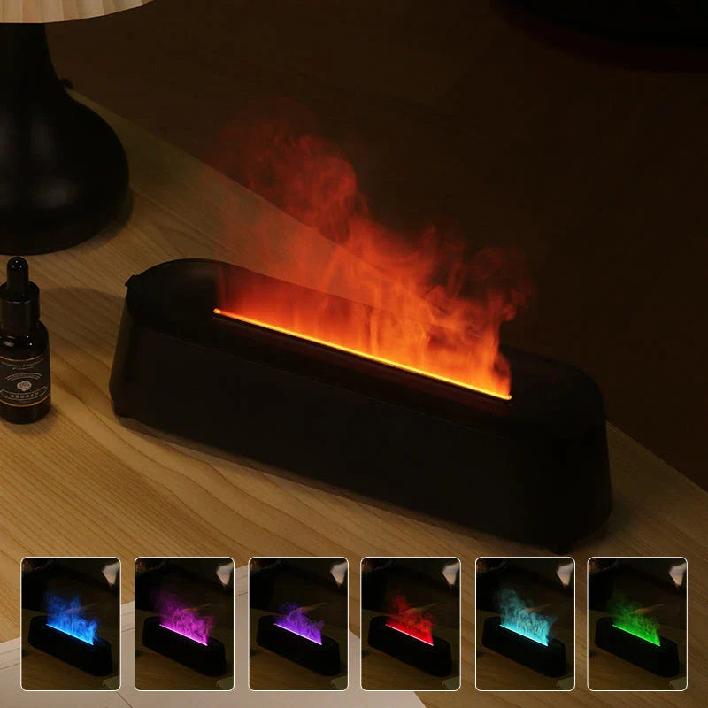 Flame Simulation Aromatherapy Diffuser with Realistic Flame Effect, Ultrasonic Humidifier, and Remote Control
