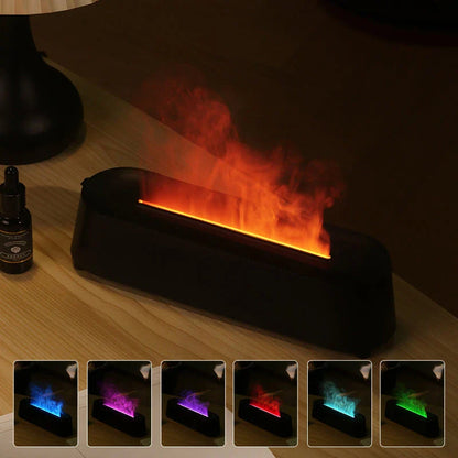 Flame Simulation Aromatherapy Diffuser with Realistic Flame Effect, Ultrasonic Humidifier, and Remote Control