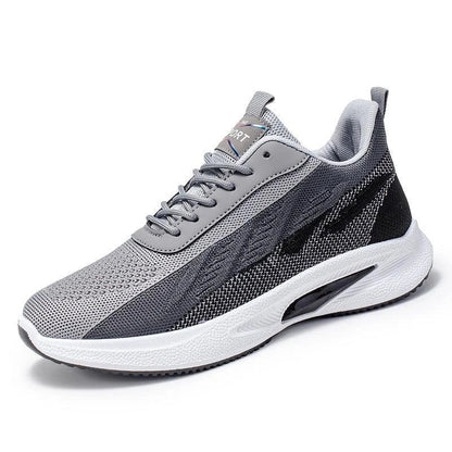 Breathable, comfortable color-blocked mesh sneakers for men with a durable rubber sole and secure lace-up closure