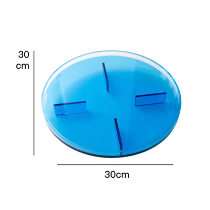 Elegant Nordic Acrylic Round Tray in blue color, perfect for serving drinks, desserts, and home decor