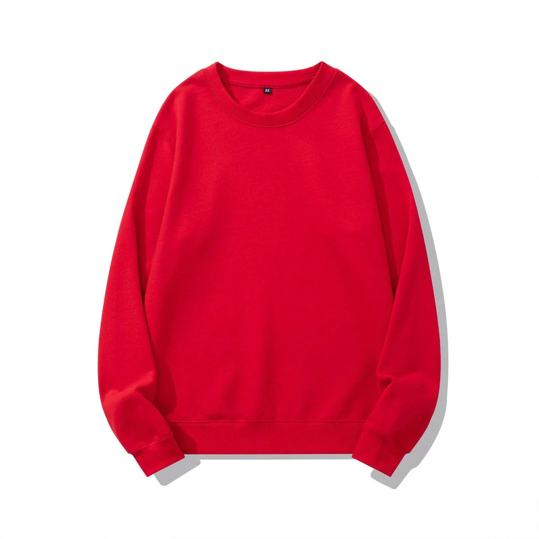 Heavyweight knit pullover sweater in various solid colors, perfect for couples to wear together