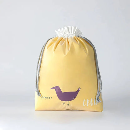 Cartoon Cute Large Capacity Waterproof Drawstring Storage Bag in Yellow Color