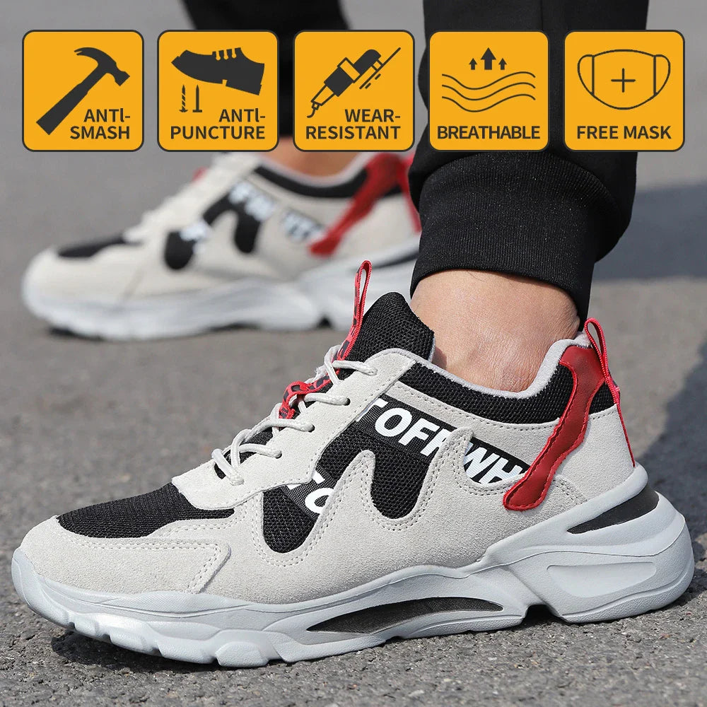 Lightweight, anti-static casual shoes with breathable cloth upper and durable rubber sole for all-day comfort and style.