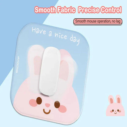Stylish square mouse pad with cute animal design, featuring a smooth cloth surface and non-slip rubber base for precise mouse tracking and stability