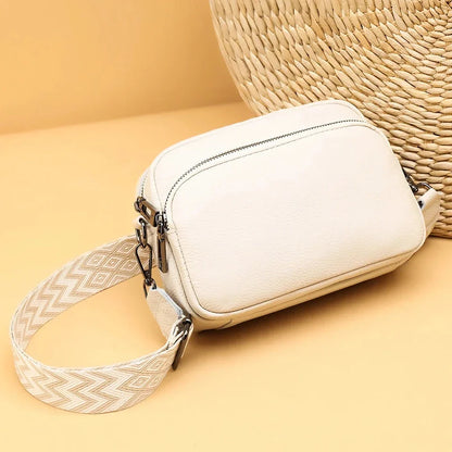 Stylish and functional genuine leather crossbody bag for women with interior organization pockets