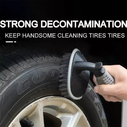 Effortless tire cleaning solution with Car Wheel Brush's unique L-shaped design, anti-slip handle, and convenient storage for a pristine car appearance.