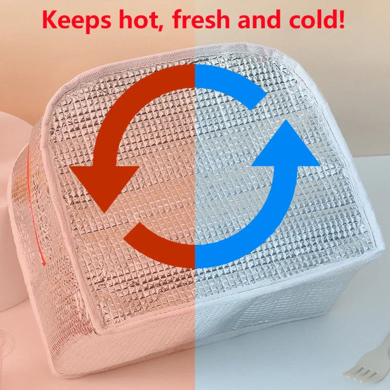 Insulated lunch box with cartoon animal designs, made of durable Oxford cloth material