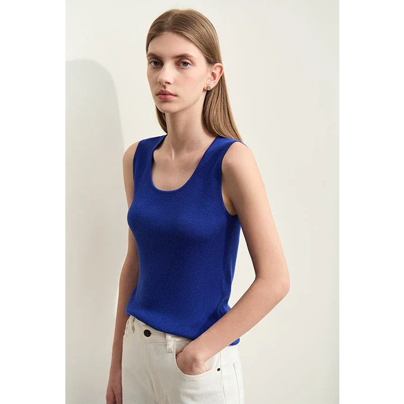 Elegant summer silk camisole with fashionable cutout design for modern women