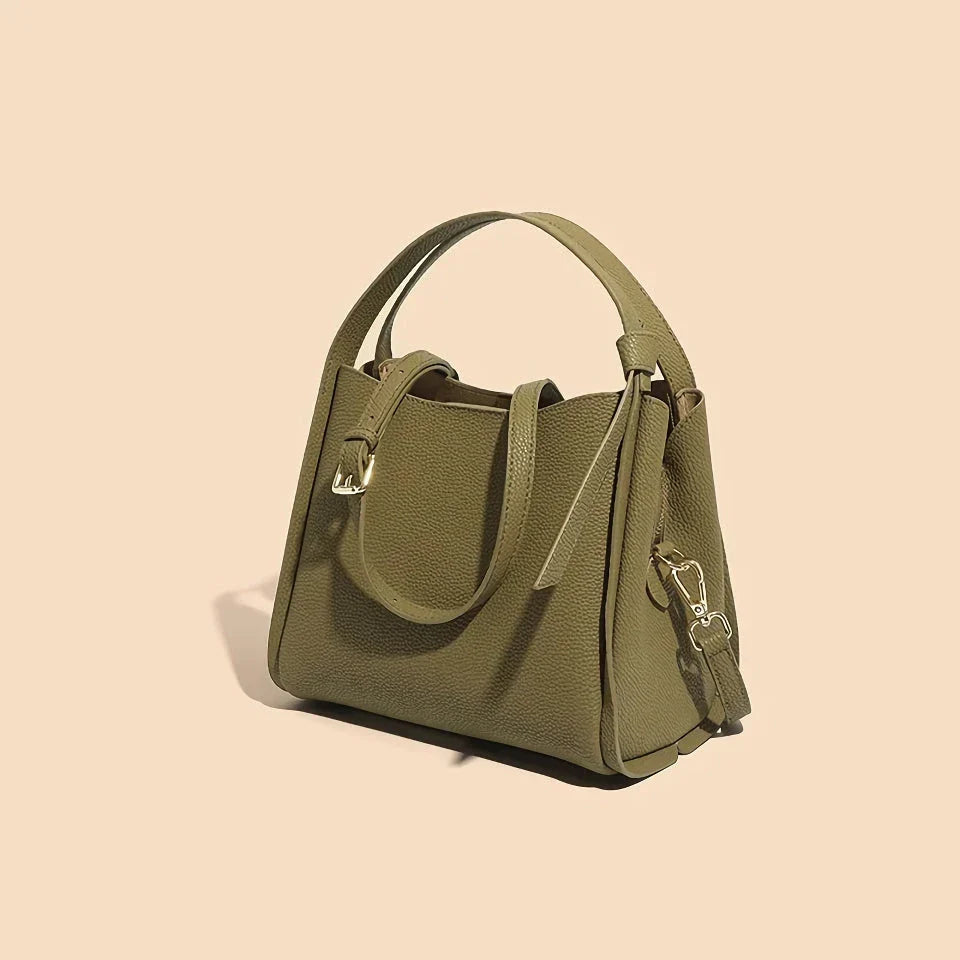 Trendha Soft Leather Shoulder Bag for Women in Gray with Complementary Stylish Scarf
