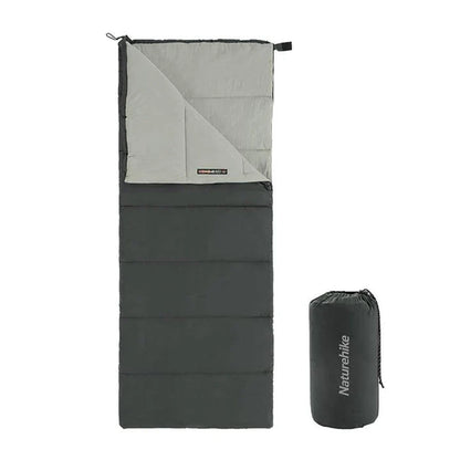 Cozy and lightweight ultralight double sleeping bag for outdoor adventures, featuring a versatile design, waterproof and machine-washable construction, and a comfortable temperature range.