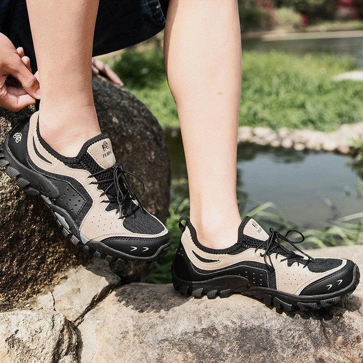 Couple Summer Hiking Outdoor Mesh Shoes with breathable mesh upper and rubber sole for comfortable outdoor adventures